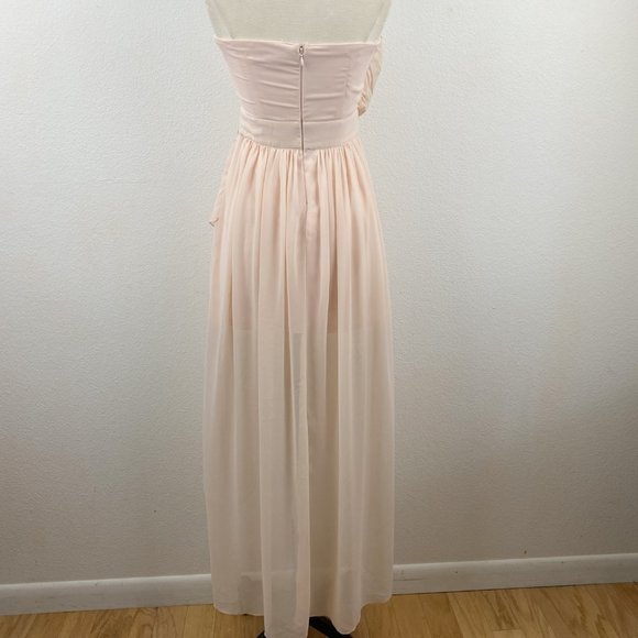 Forever 21 Pale Pink Formal Maxi Party Dress Small Whimsy Fairy Grecian Prom - Picture 4 of 13